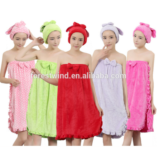 Fashion Female Microfiber Towel Wrap Dress